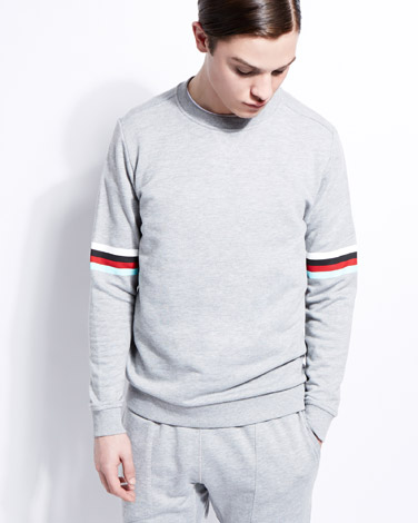 Paul Galvin Striped Sleeve Sweatshirt
